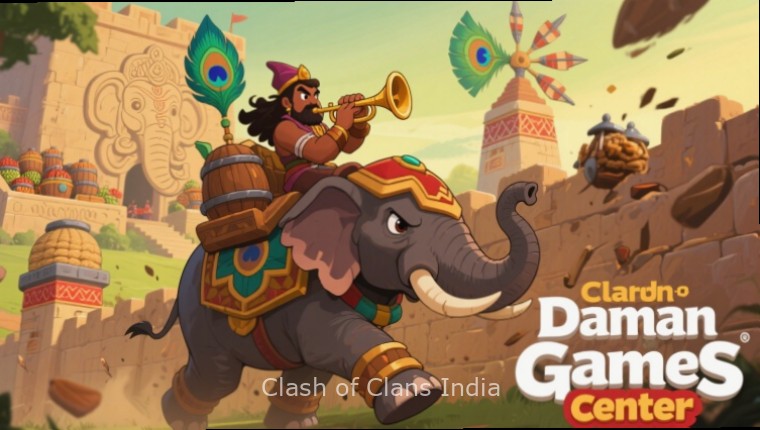 Clash of Clans India - Indian Village Clash of Clans India gameplay showing Indian village with temple and soldiers